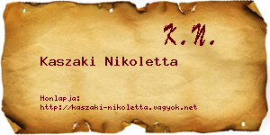 Kaszaki Nikoletta névjegykártya